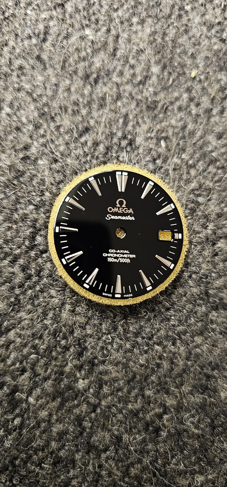 Genuine Omega Seamster Co-axial Dial Black 28mm Spares Repairs