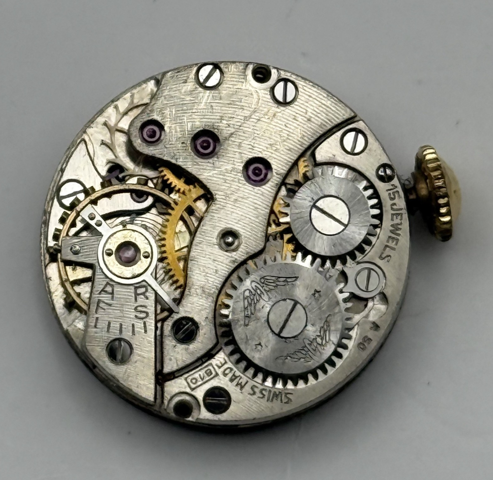Rotary 810 Watch Movement 15 Jewels Swiss Manual Wind Parts Repair 19.3mm