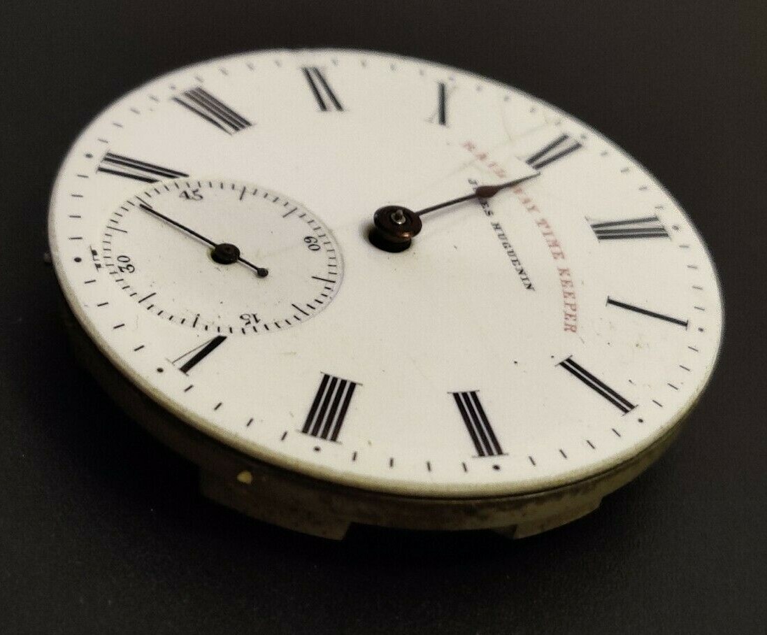 Rare Julius Huguenin Railway Time Keeper movement 41mm pocket watch movement