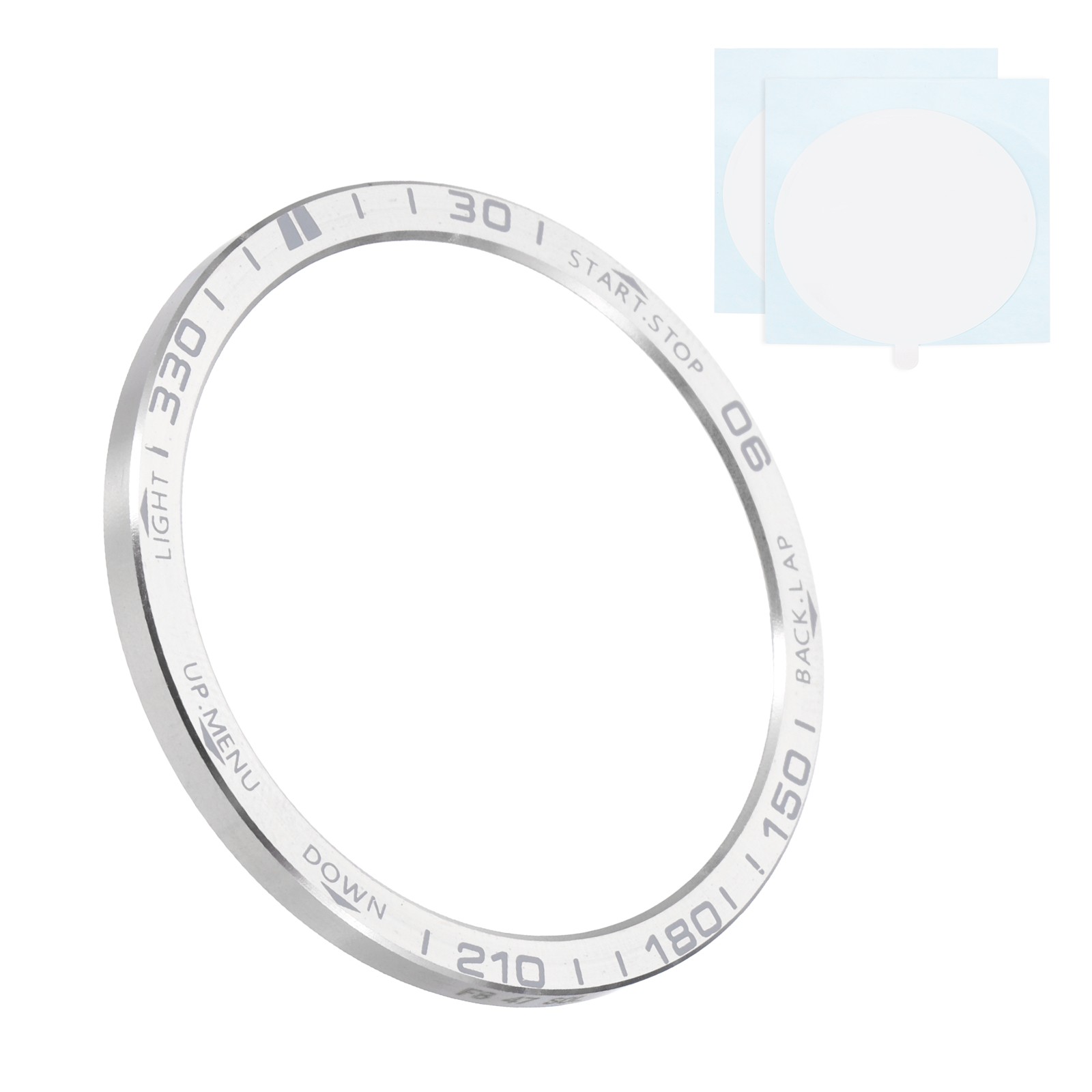 47mm Watch Bezel Stainless Steel Watch Bezel Ring Solar Silver/Gray