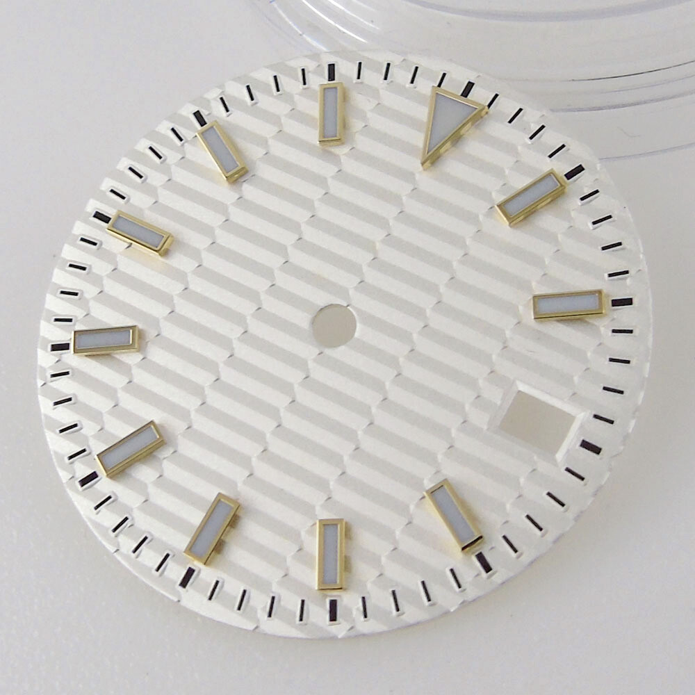 29mm Lume Watch Dial Sterile Face For NH35/NH35A Blue/Yellow/White Date Window