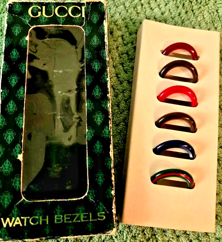 VTG Rare 1980’s Gucci Bezel watch New Old StockNOS Bezel Box Tag Swiss