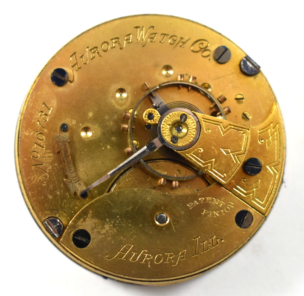 Vintage Aurora 18s Private Label Dial OF Pocket Watch Movement lot.eb