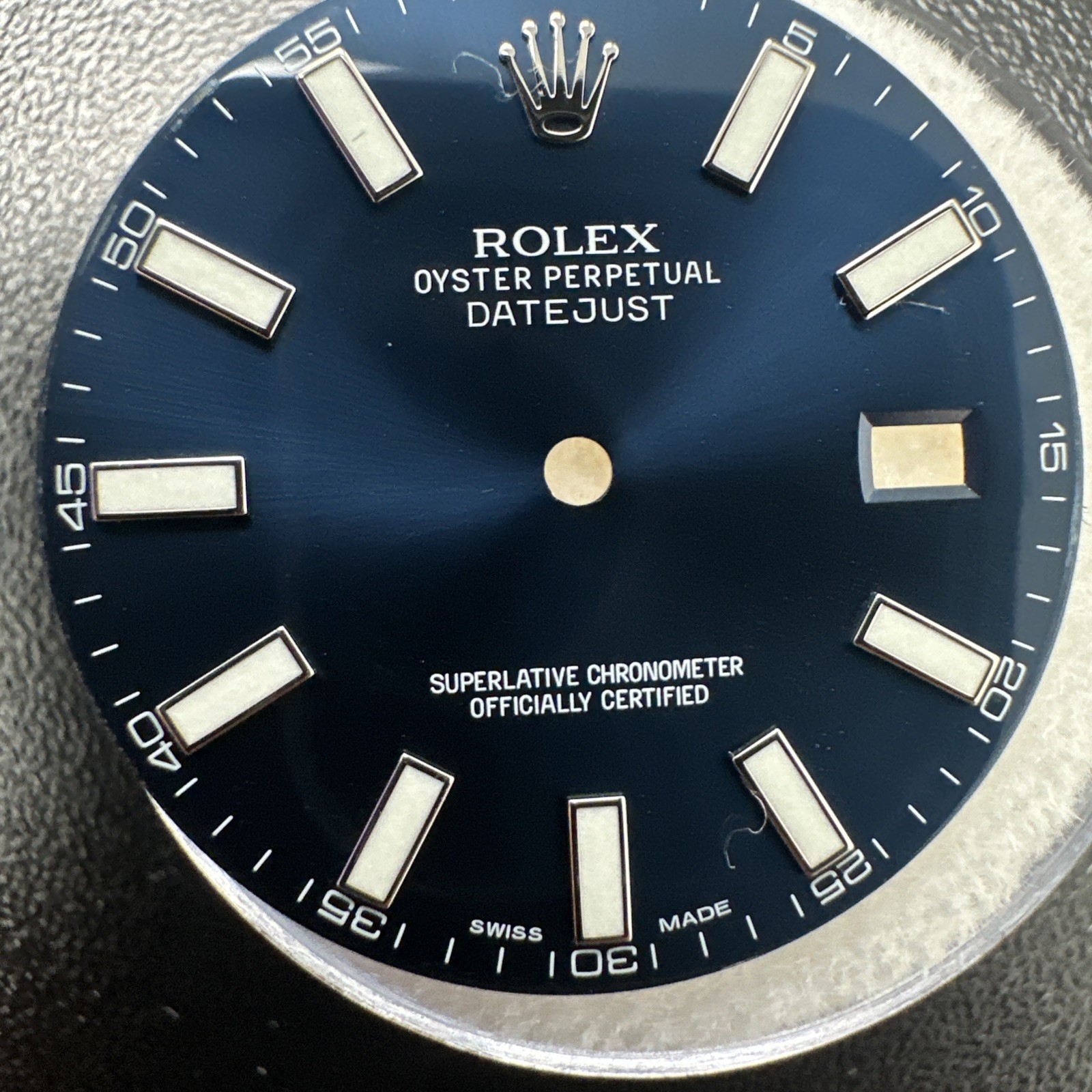 Authentic Rolex Date Just II Blue Stick Dial Date Window 41mm 116334-116300