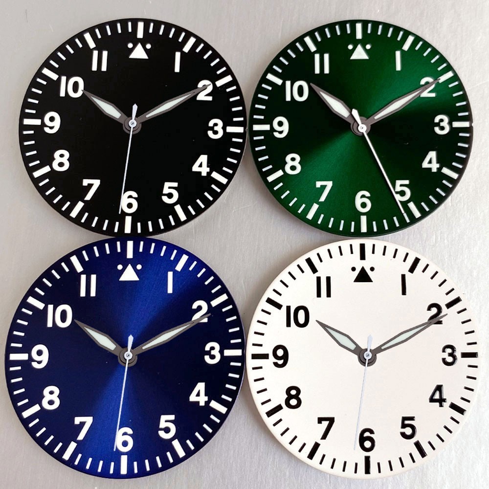 39mm Titanium Pilot Watch Parts Case+Dial Set Fit NH35 Miyota8215 ETA2824 PT5000