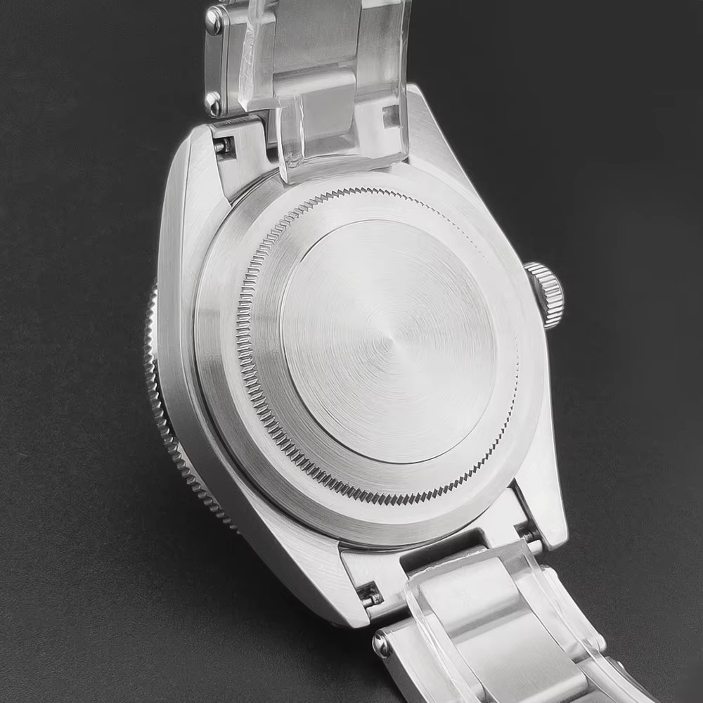39Mm Silver Sterile Watch Case Domed Sapphire Glass Fit NH35 NH36 NH34 ETA2824 P