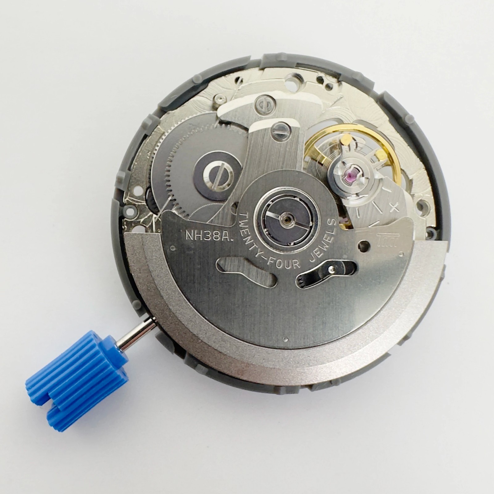 Genuine Seiko NH38 NH38A Automatic Watch Movement 24 Jewel Open Heart w/ Stem