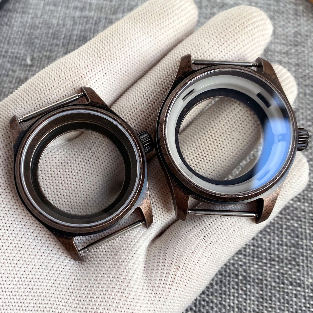Retro NH35 Men Watch Case for NH36 PT5000 ETA2824 36mm 39mm Bronze PVD Plated