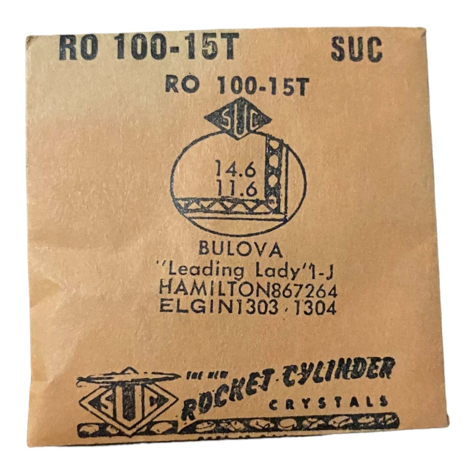SUC RO100-15T RO 100-15T Watch Crystal 14.6×11.6 NOS Part Bulova Same: CO307-20