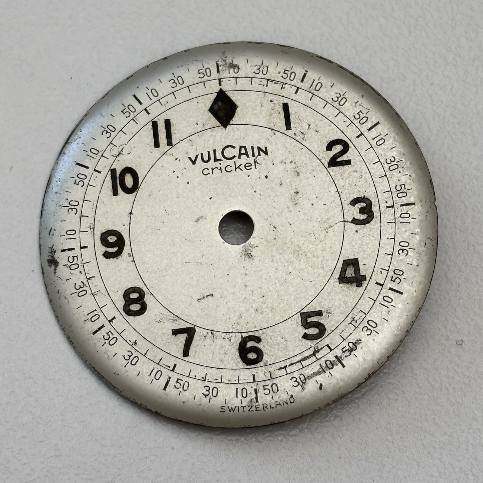 Used Vulcain Cricket Watch Dial – 29mm – Parts Vintage Replacement Repair