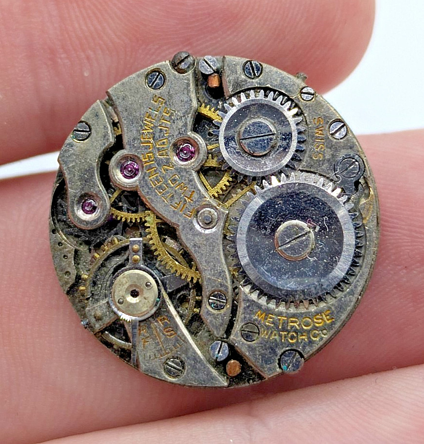 AS 340 Metrose Co Manual Watch Movement Swiss Made 15 Jewel Untested 23.7mm