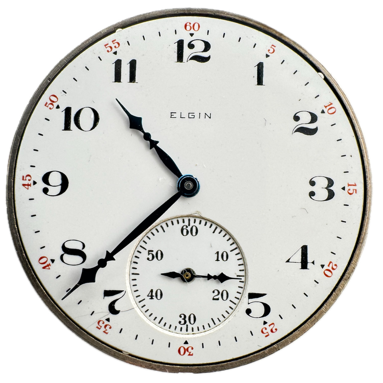 Antique 12s 1926 Elgin 3 Mechanical Open Face Pocket Watch Movement 345 USA 17J