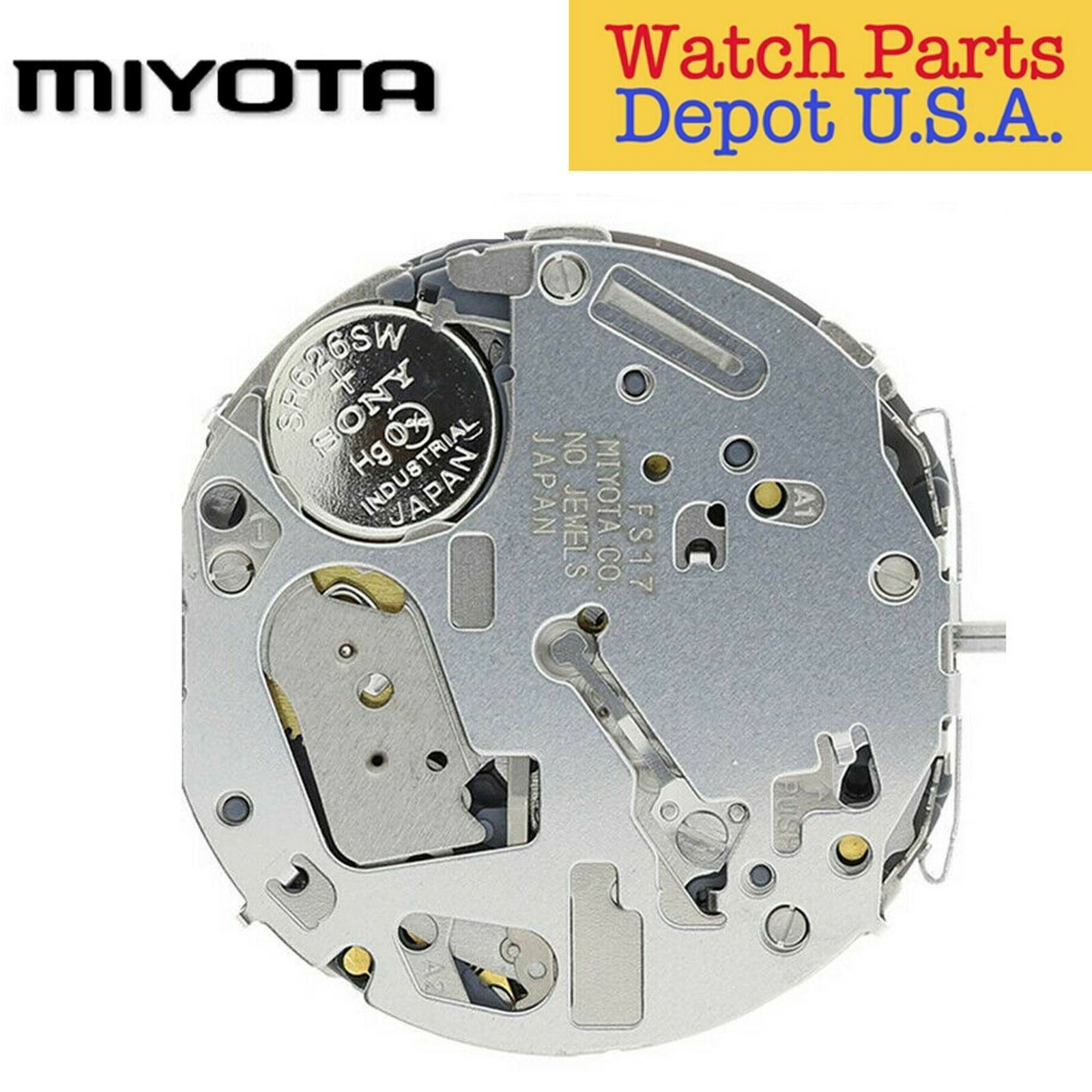 Original Miyota FS17, 10 1/2 Ligne, 4 Hands, Date at 3, Japanese Quartz Movement