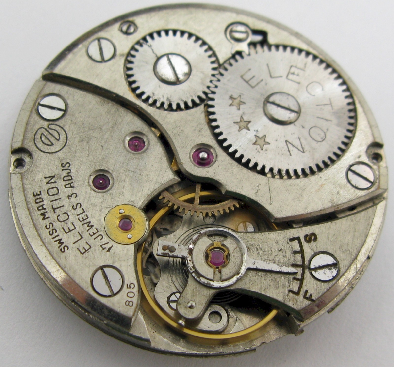 early Girard Perregaux GP 805 17 j. 3 adj. watch movement for part …