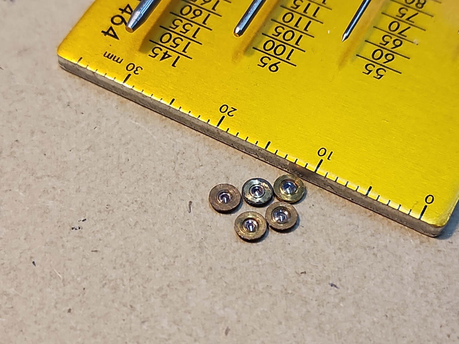 Lot Of 5 American Pocket Watch Hole Jewels 16s-18s Diameter 2.81mm To 2.83mm