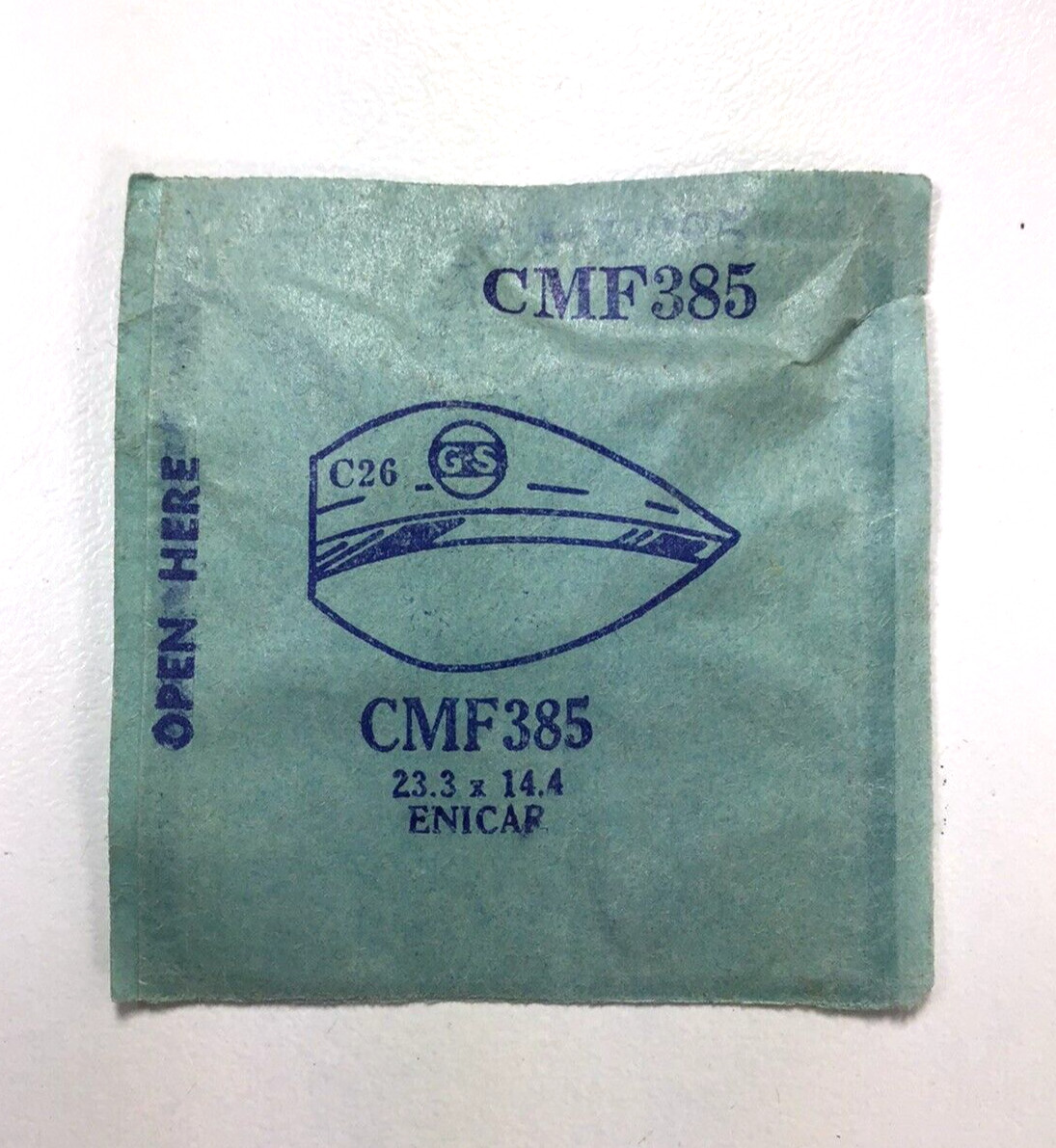 NOS G-S Watch Crystal Enicar 23.3 x 14.4 CMF385
