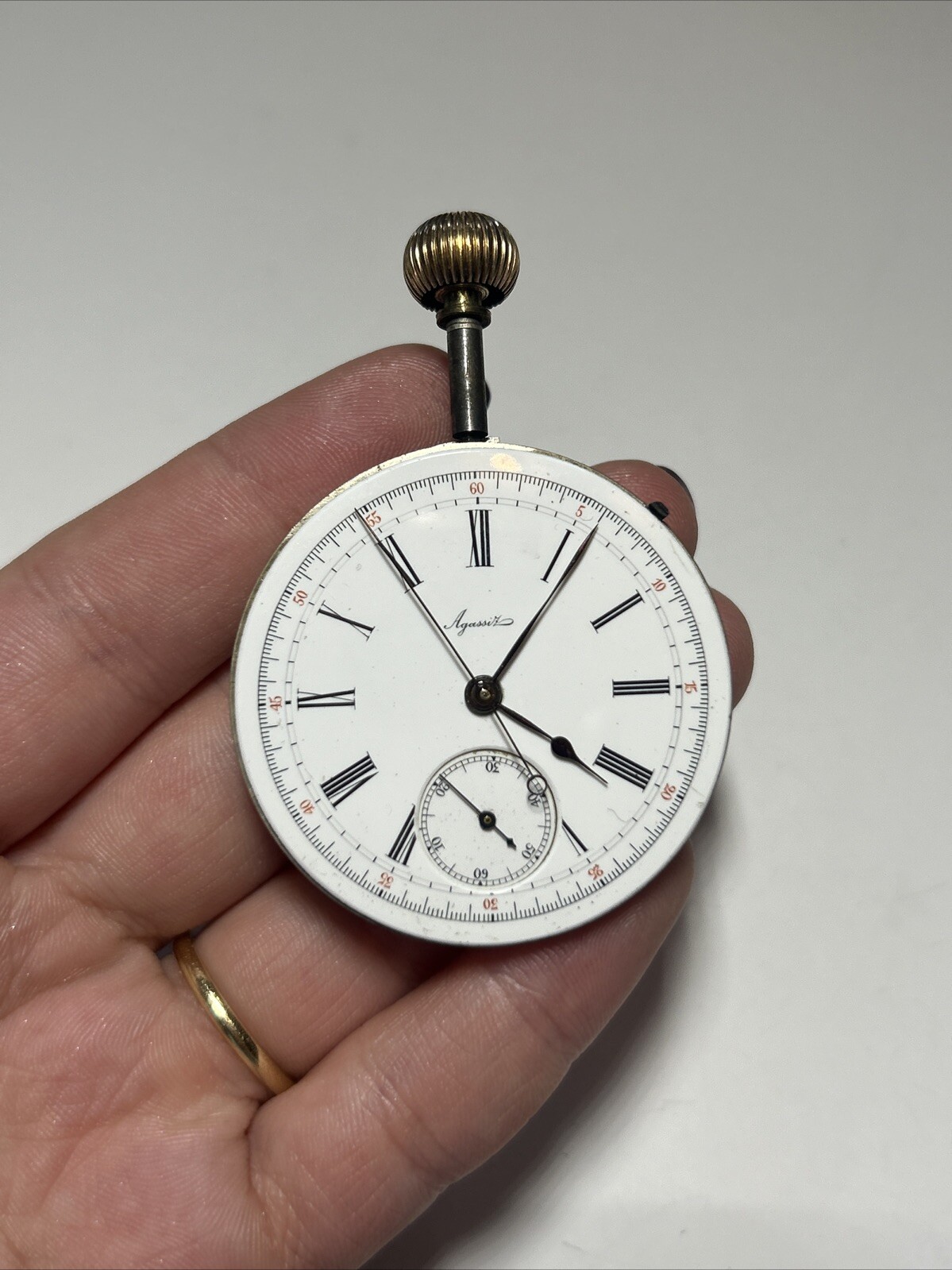 Collectible AGASSIZ Chronograph Chronometer Swiss Pocketwatch Movement