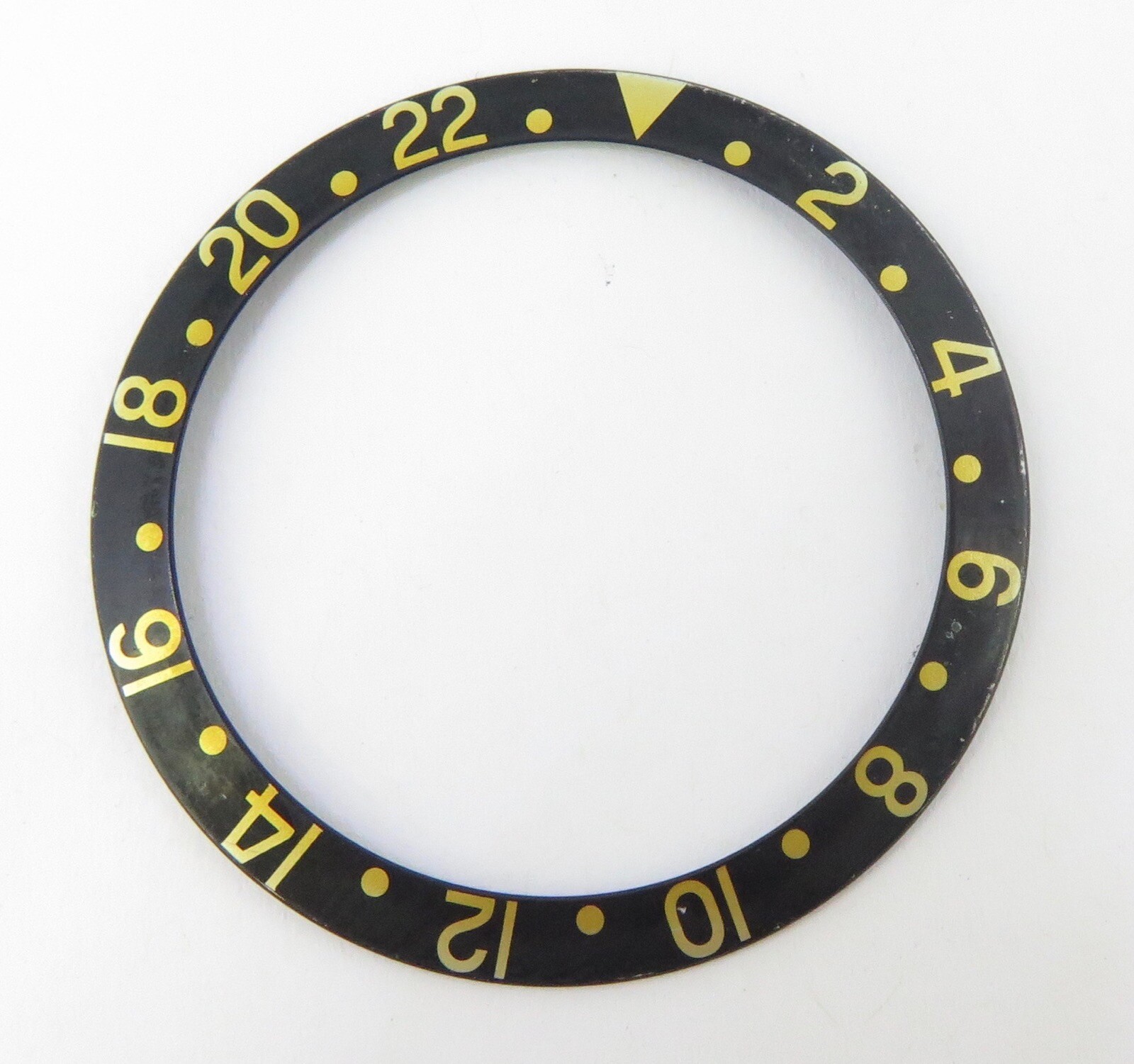 .Vintage Genuine Rolex GMT Faded Black & Gold Bezel Insert #5 – 16713 16718