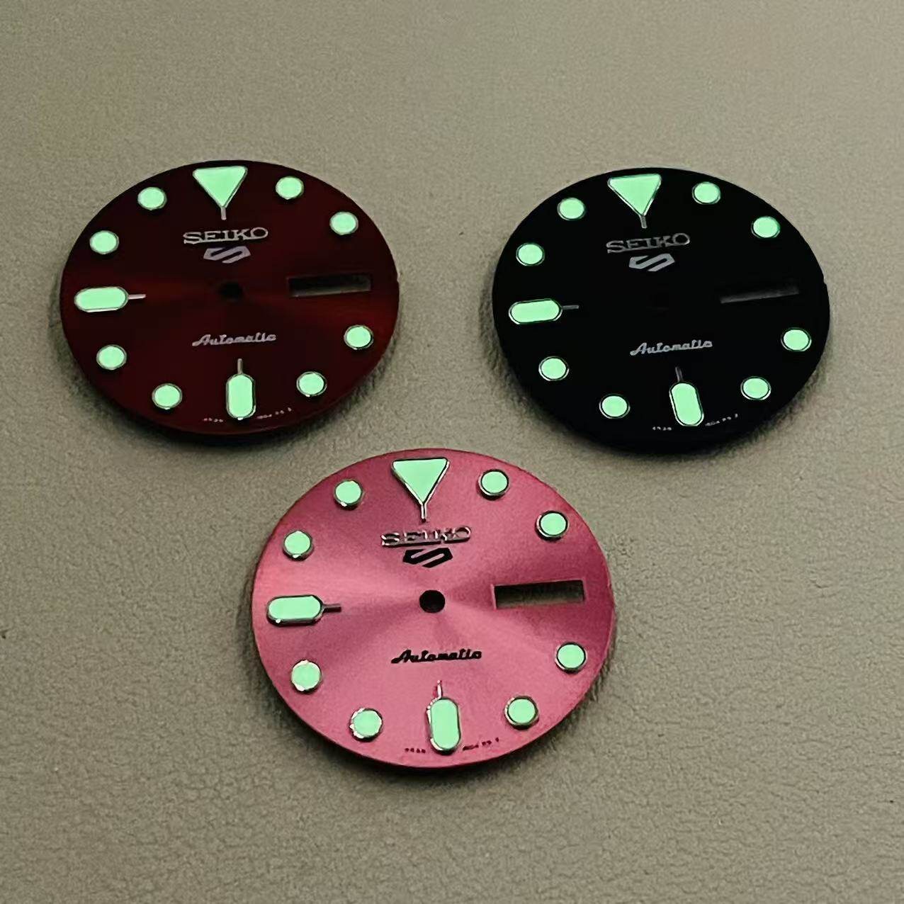 28.5mm Watch Dial Green Luminous For Seiko NH35 NH36A Movement SK007 Dials Parts