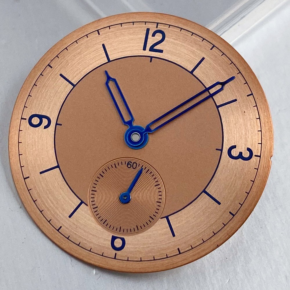 Retro 38mm Stainless Steel Watch Case Brown/White Dial Fit Sea-gull ST1701 Movt