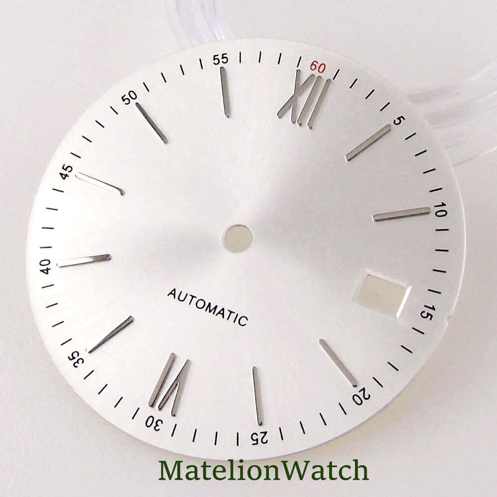 Fit NH35A NH36A Movement 31mm Watch Dial With Hands Date Window Roman Numbers