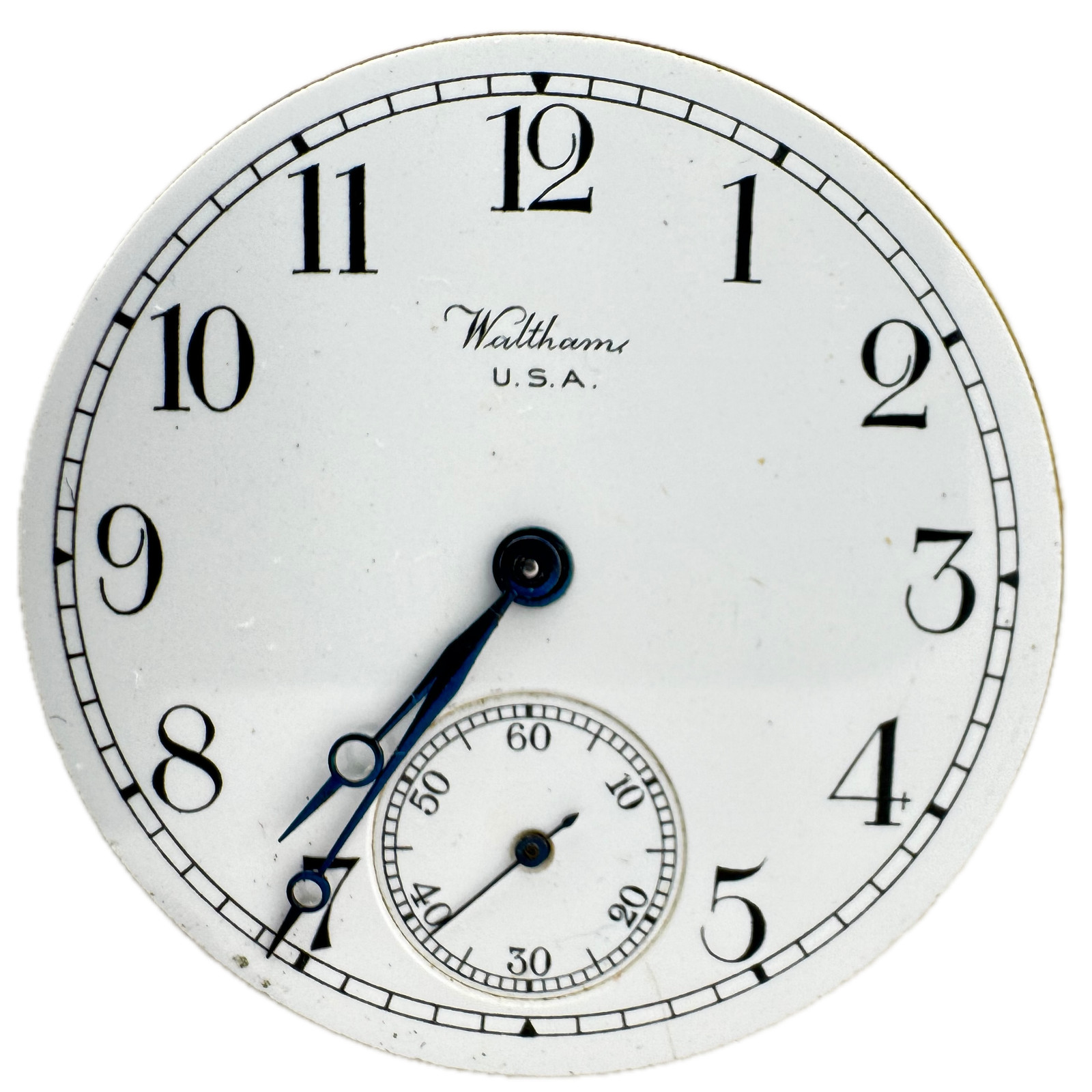 Antique 16s 1903 Waltham Pocket Watch Movement Traveler Gilt Finish 7J