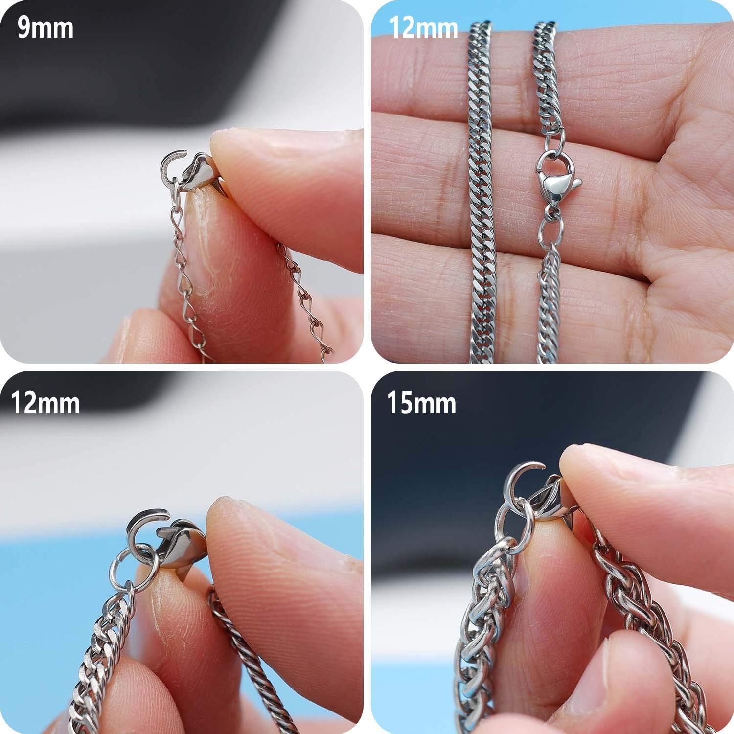 100PCS Length 15mm(0.59″) Stainless Steel Lobster Claw Clasps for Necklace Br…