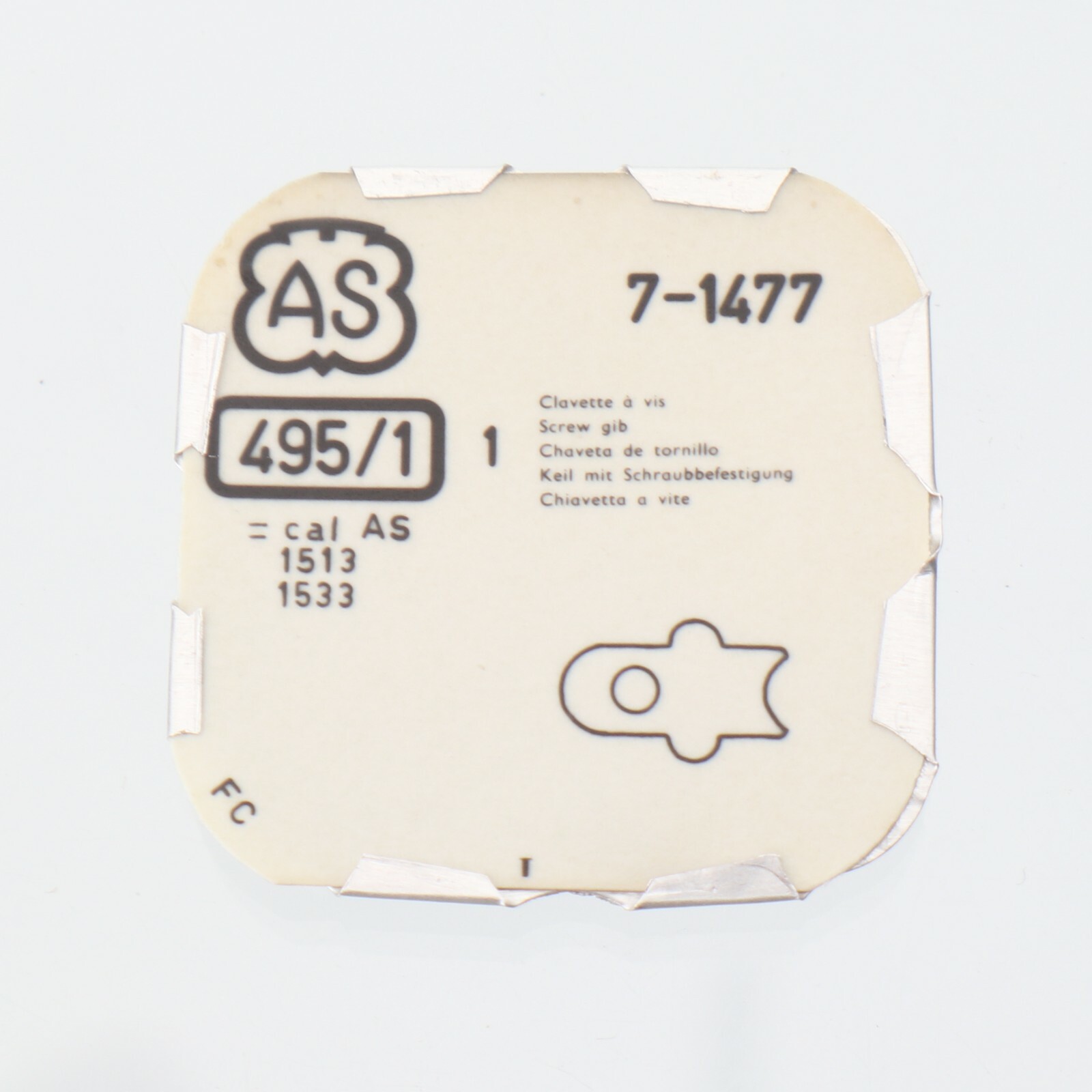 AS 1477, 1533, 1513, 1639 Automatic Watch Part #495/1 New Old Stock (C6D5)