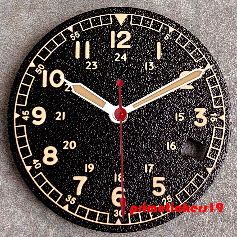 29mm NH35 Watch Dial+Hands Set Luminous 3.8 o’clock Date Window Wristwatch Face