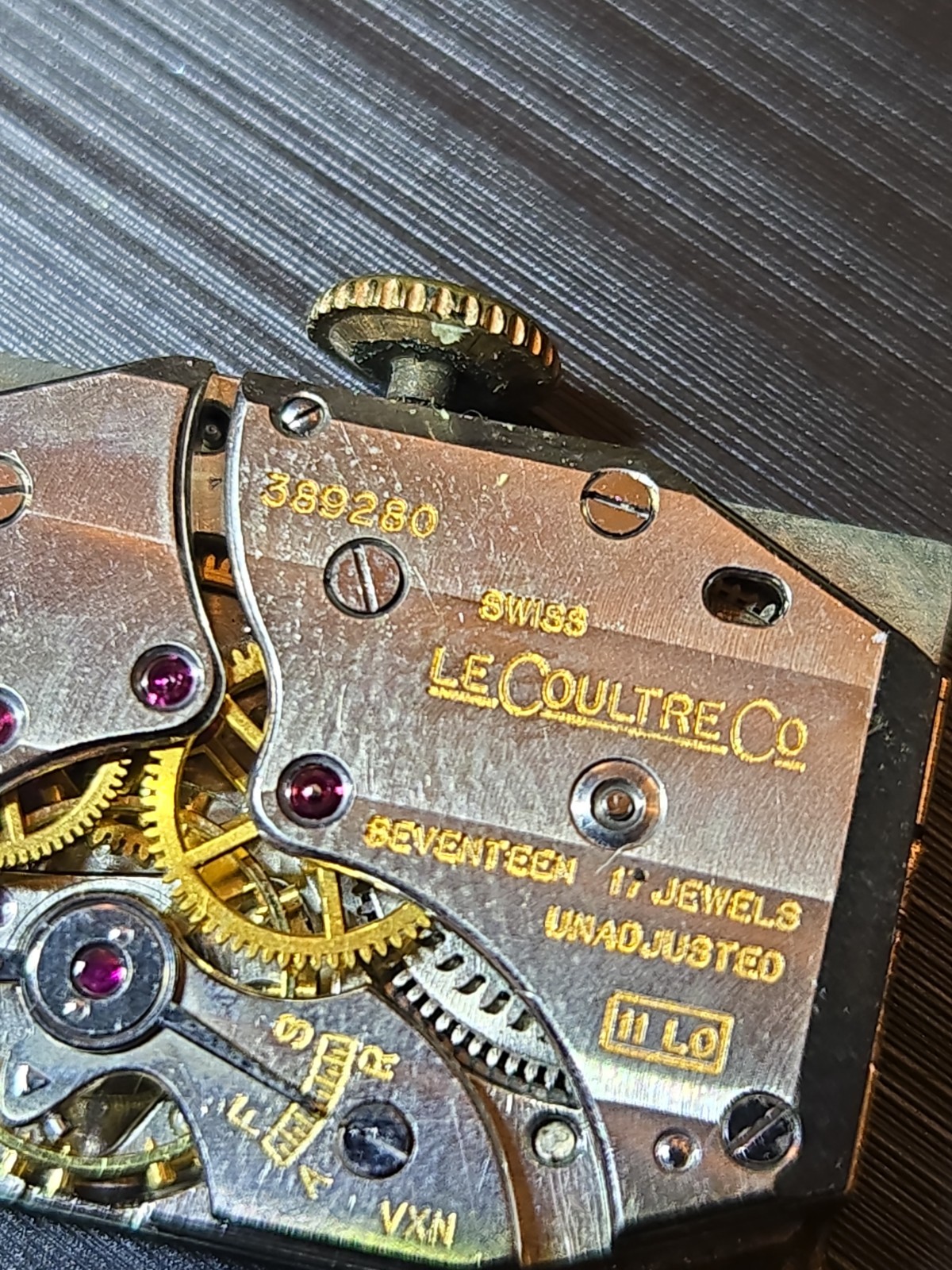 Vintage LeCoultre 11LO 17J Watch Movement Dial Crystal Parts Repair Swiss