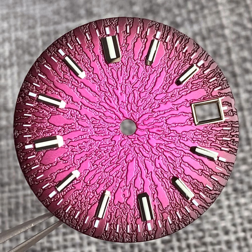 29mm NH35 Textured Watch Dial Luminous for NH36 NH38 NH70/71/72 4R35/36 MOD Dial