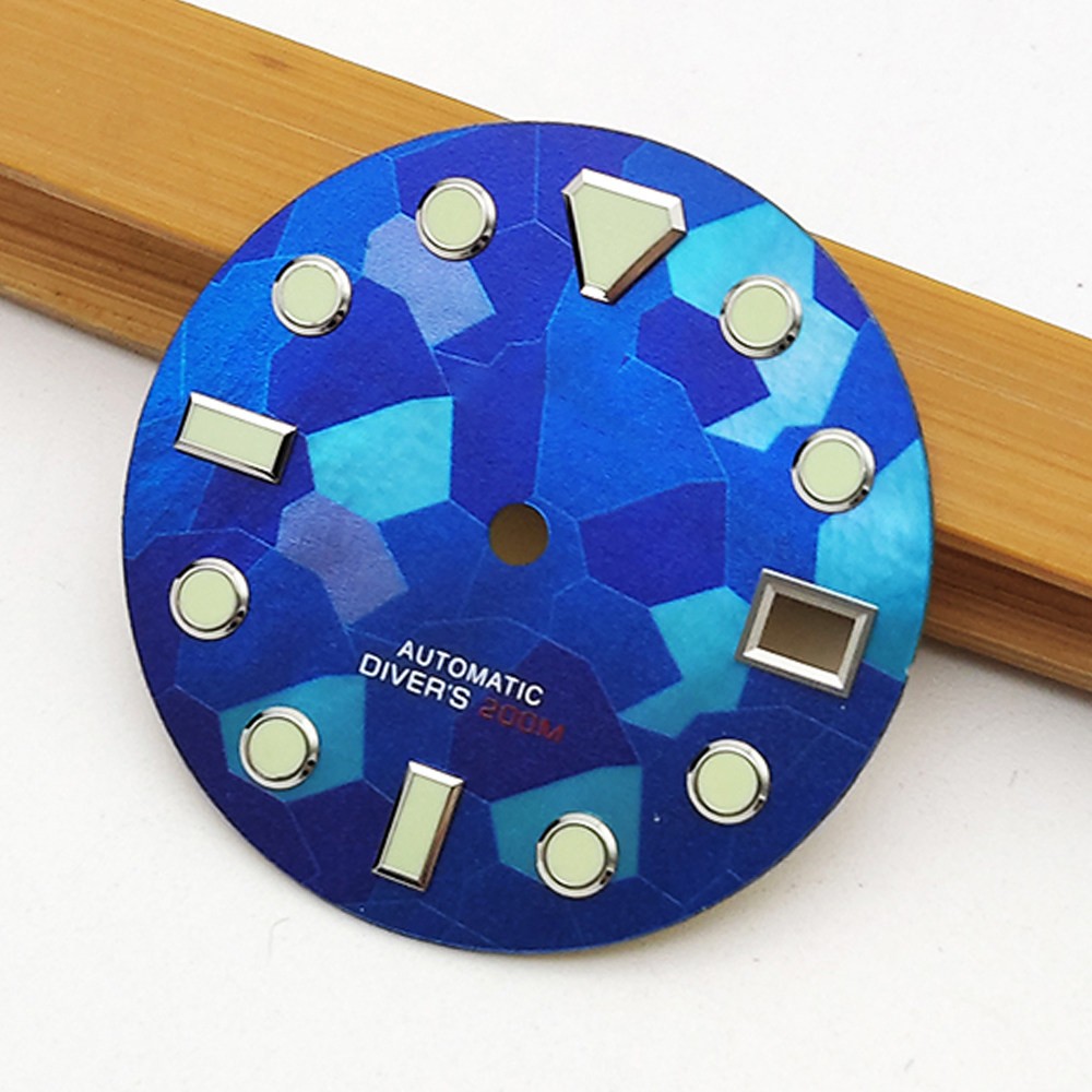 28.5mm Lume Diver Dial Mosaic Pattern Fit Auto Movement Mod