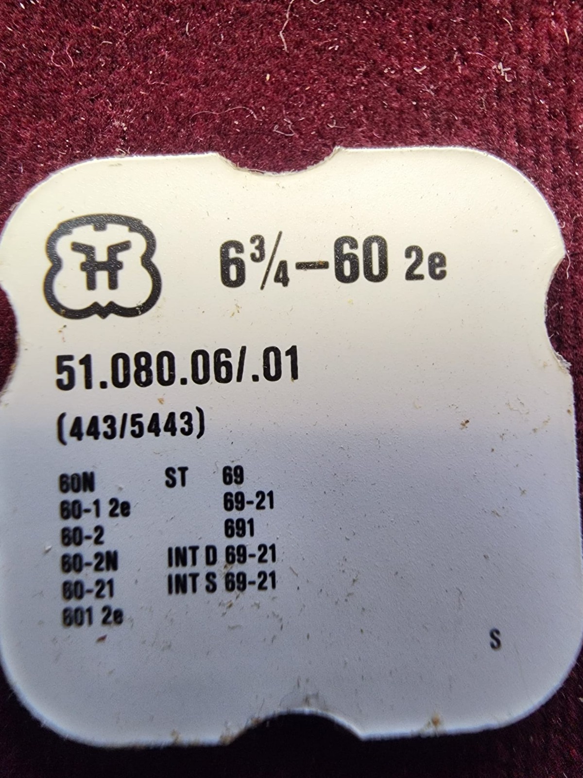 Vintage H 6¾–60 2e Swiss Watch Parts #51.080.06/.01 (443/5443) – Lot of 3 Packet