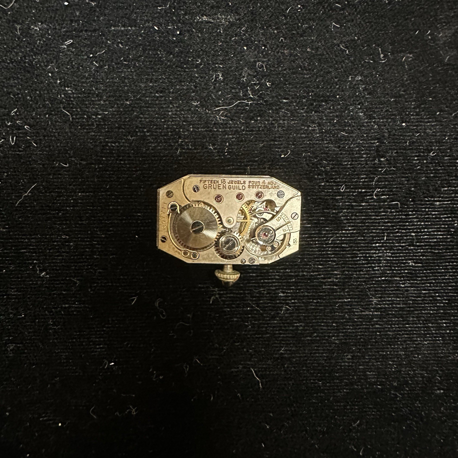 1920s Gruen Guild 15J 4 Adj Caliber 153 DECO Dial & Movement Parts Or Repair