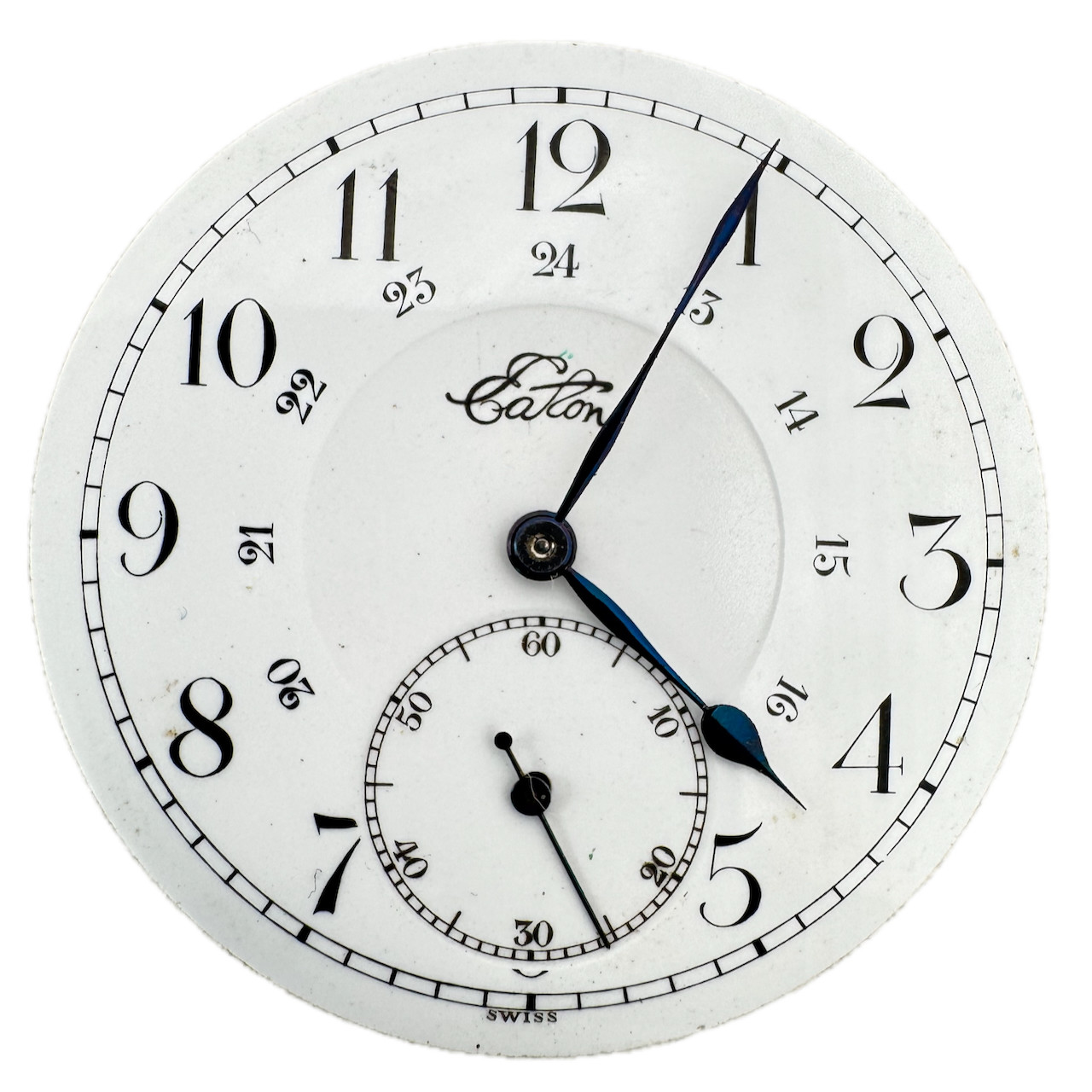 Antique 16s Eaton Canadian Dial 15 Jewel Mechanical Pocket Watch Movement Swiss