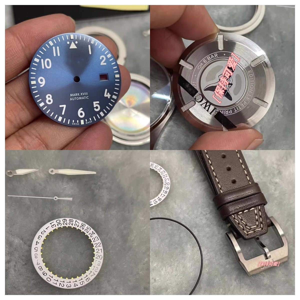 40mm Stainless Steel Watch Case + Leather Strap For Mark 18 2892 2824 Movement1-