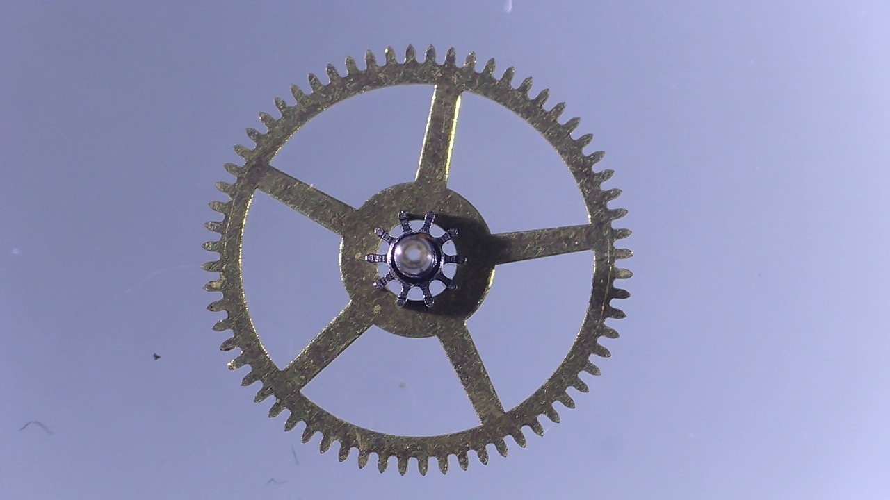 Bulova 11AFC Center Wheel Pinion Sweep Second Wheel, Gold Steel Brass