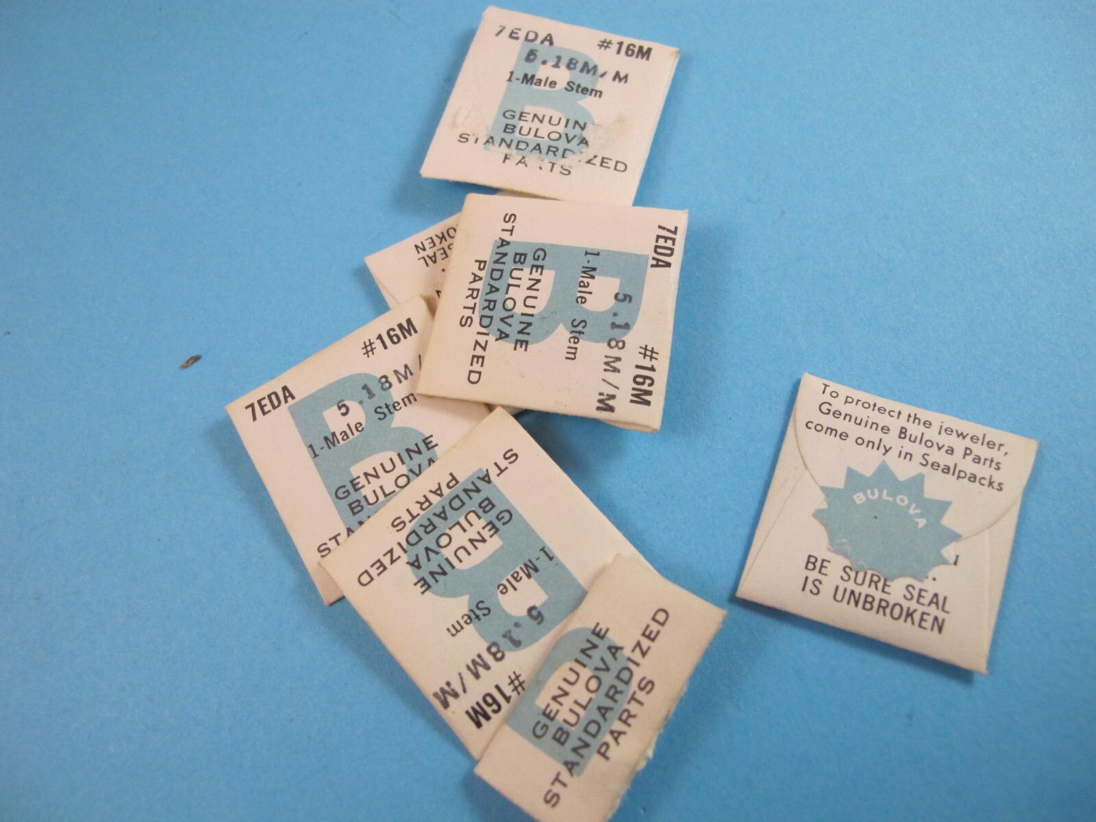 BULOVA CALIBER 7EDA 16M FEMALE WATCH STEMS NOS IN PACKAGES 8 PIECES