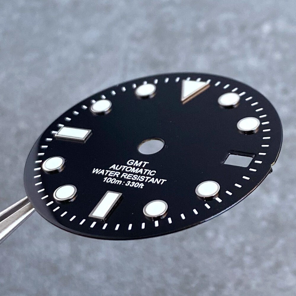 29mm Classic Diver Series 100m Text Sunburst Watch Dial Face Fit NH34 NH34A Move