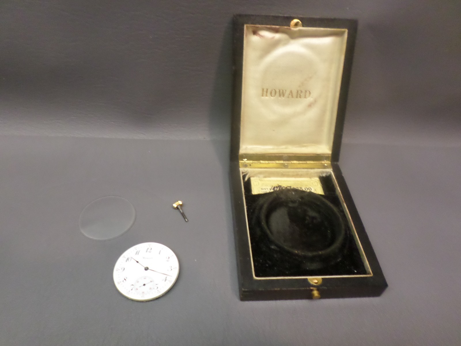 16 S HOWARD POCKET WATCH MOVEMENT 21 JEWEL W/ BOX – 5 POSITION – ADJUSTED