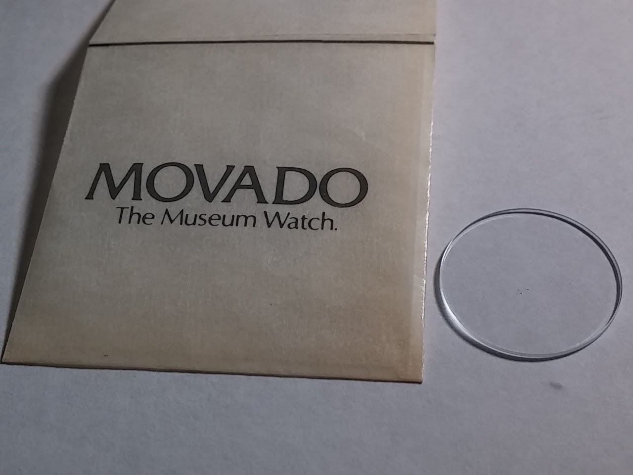 Genuine Movado crystal, Museum Ladies 15.4mm sapphire crystal for watch repair