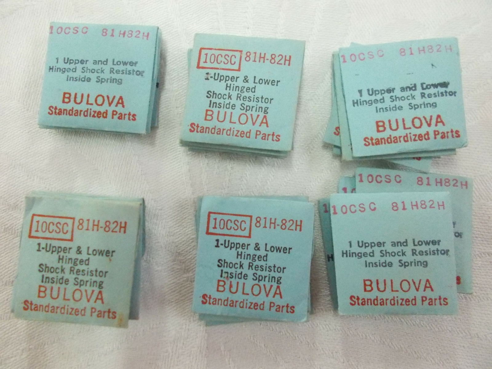 BULOVA WATCH 10CSC UPPER & LOWER Hinged SHOCK RESISTOR INSIDE SPRING