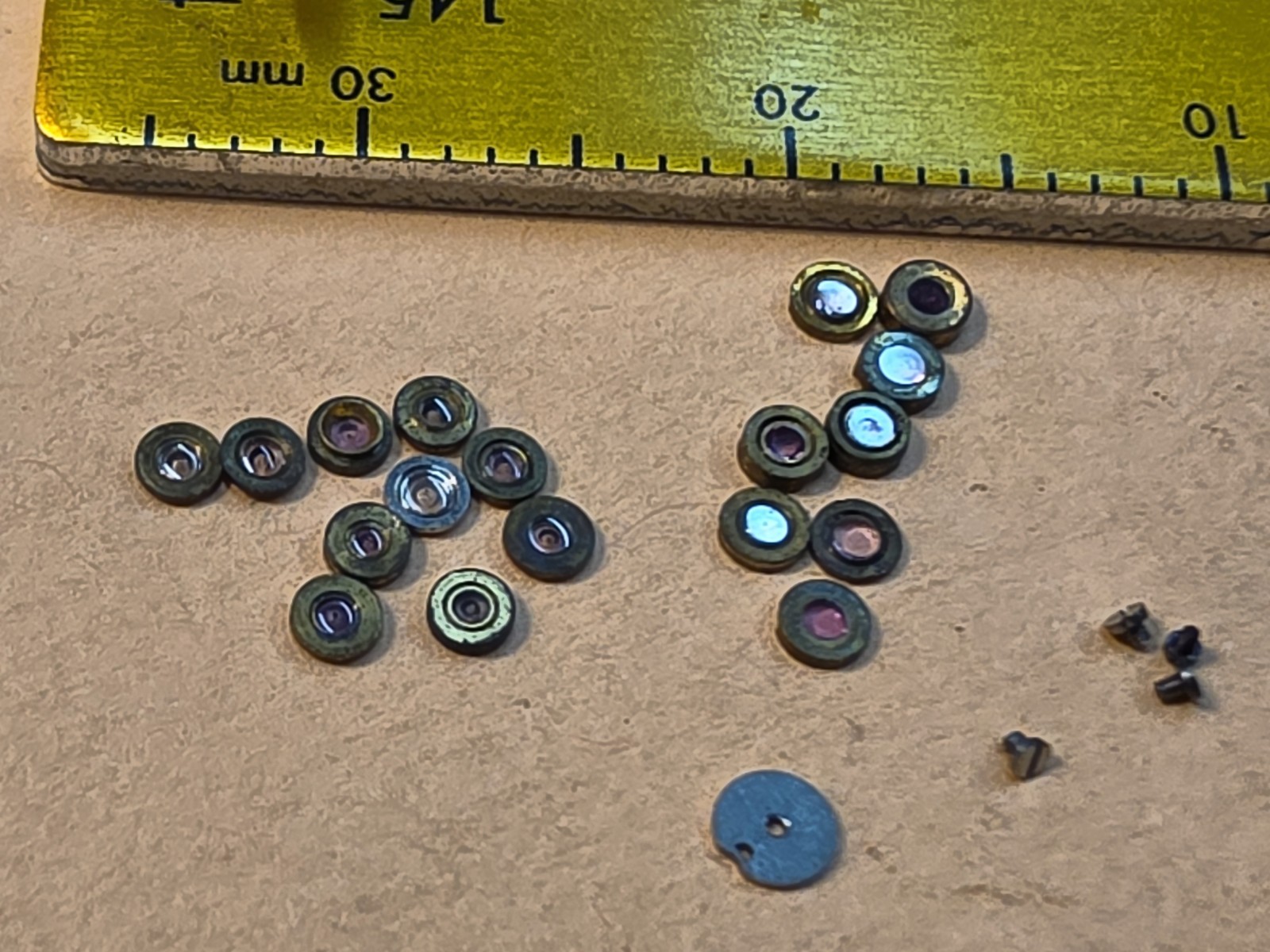 Lot Of NOS Elgin Mixed 0s-3/0, & 4/0 Pocket Watch Hole & Cap Jewels, Screws