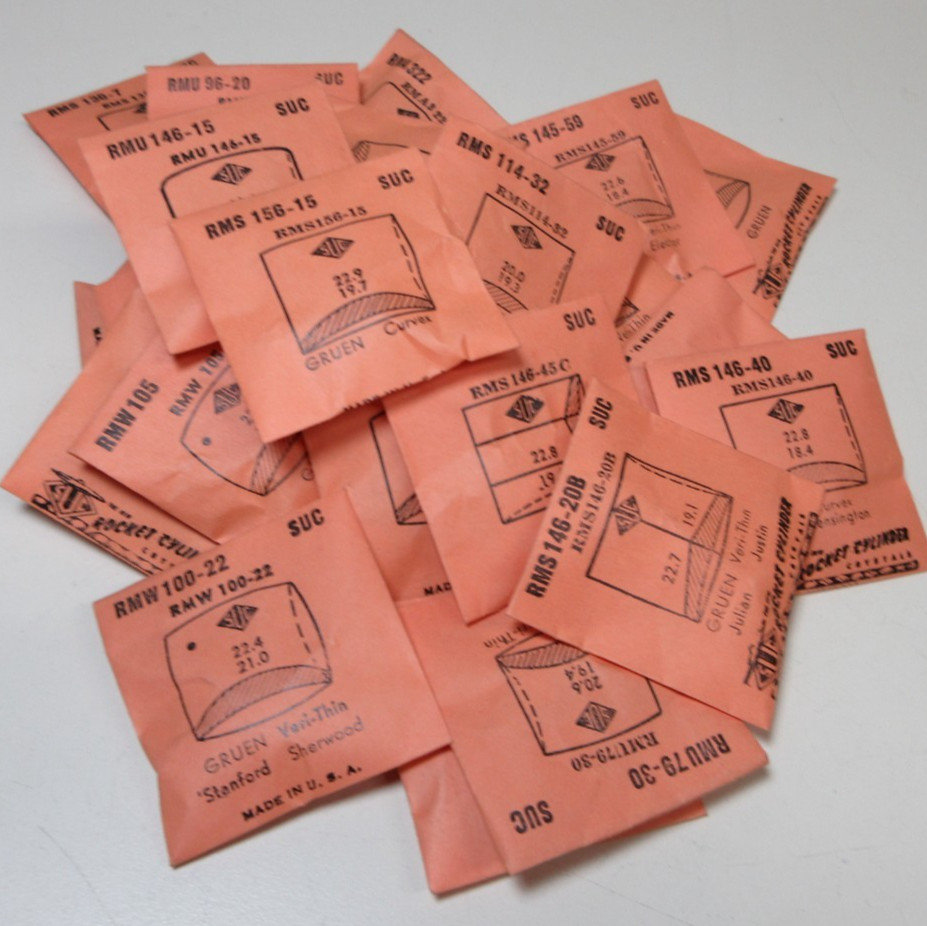 LOT OF SUC FOR GRUEN MENS WATCH CRYSTALS WATCHMAKER REPLACEMENT PARTS #29