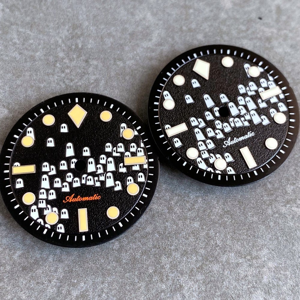 Luminous 29mm Ghost Watch Dial Face Fit NH35 NH38 Miyota82 PT5000 For 50-Fathoms