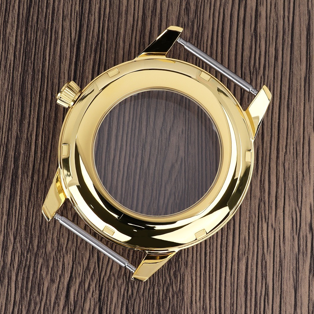 Steel Golden Watch Case 40.6mm/33mm Modify Seiko Mod 10ATM For Seiko NH35 36 38