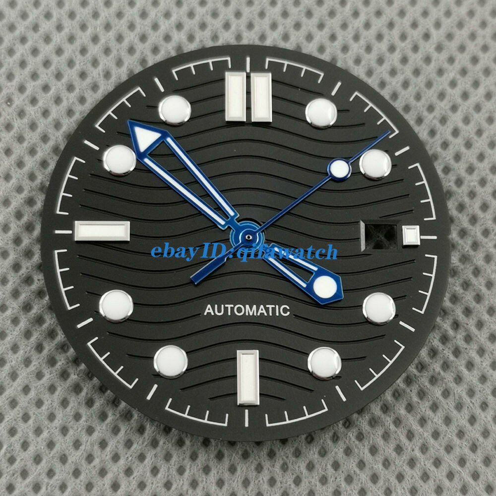 Luminous 31mm Black/Silver/Blue/Gray Watch Dial Hands Fit ETA 2824 2836 Movement
