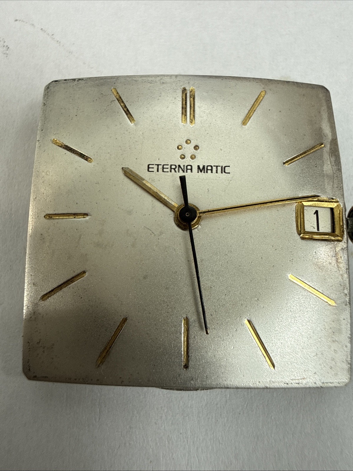 Vintage Eterna Matic 1438u Complete Movement Dial Hands Crown Working Perfect