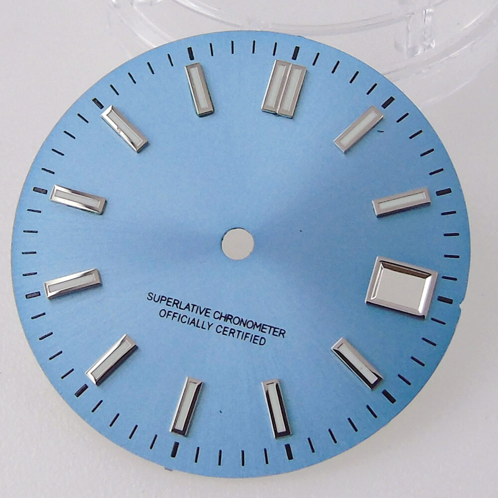 luminous 29mm Black no logo watch dial for NH35A MIYOTA2824 PT5000 Movement