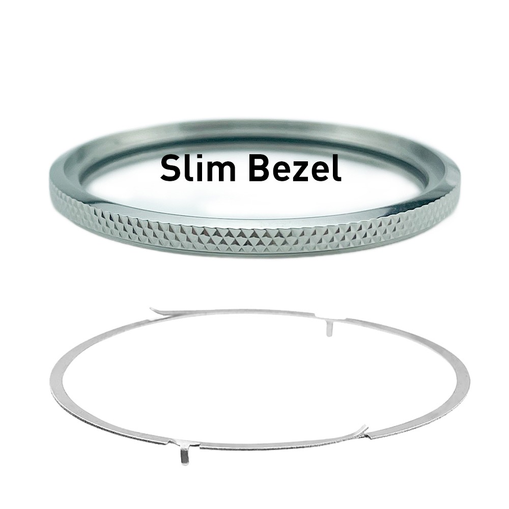 Silver 316L Slim Fluted Bezel and Click Spring Parts for SKX007 SRPD Watches